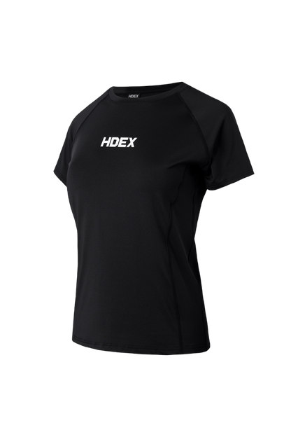 HDEX Baju Korea Olahraga Womens Main Logo Bracing Short Sleeve White Wanita Fitness
