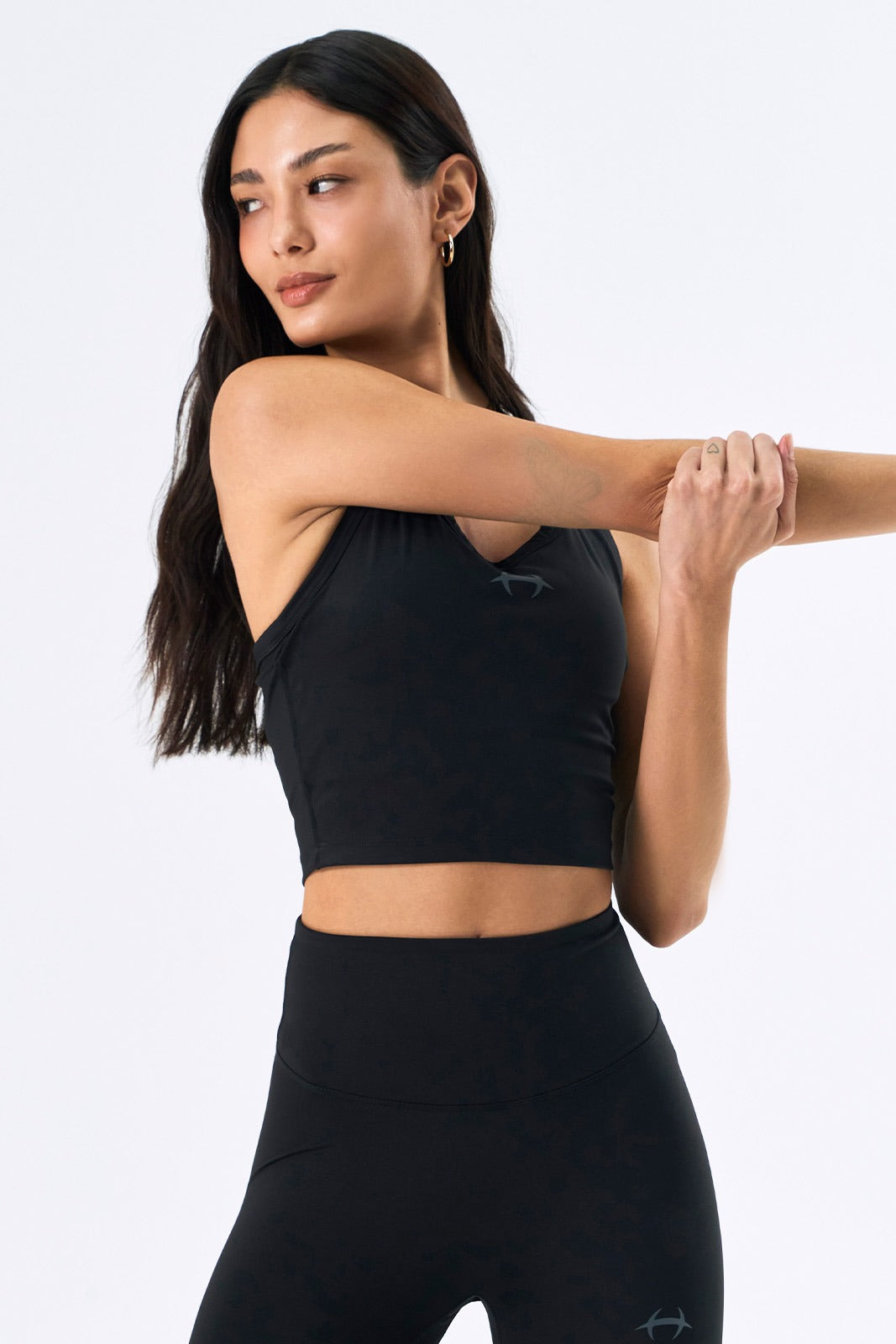 HDEX Womens Symbol Crop Tank Top Black