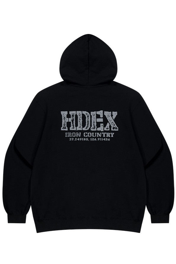 HDEX Baju Korea Olahraga Core Back Logo Hoodie Zip-up Black Jaket Pria fitness