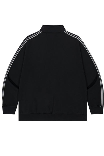 HDEX Baju Korea Olahraga Main Logo Track Jacket Black Jaket Pria Wanita Fitness