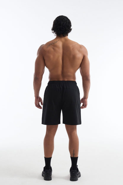 HDEX Celana Korea Olahraga Crack Printed Shorts Black Pria Fitness