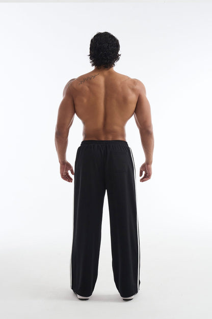 HDEX Celana Korea Olahraga Crack Printed Track Pants Black Pria Fitness