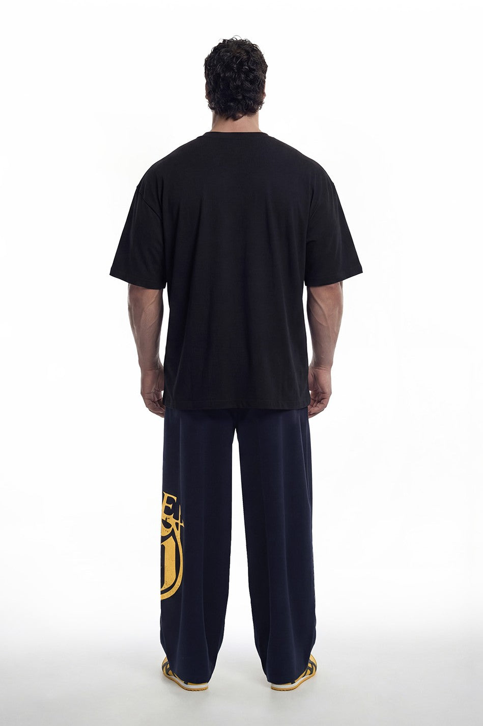 HDEX Baju Korea Olahraga Overlay Giant Fit Black Pria Fitness