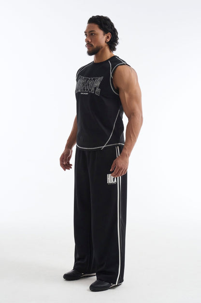 HDEX Baju Korea Olahraga Mega Wide Sleeveless Black Pria Fitness