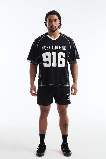 HDEX Baju Korea Olahraga 916 Giant Fit Mesh Short Sleeve Black Pria Fitness