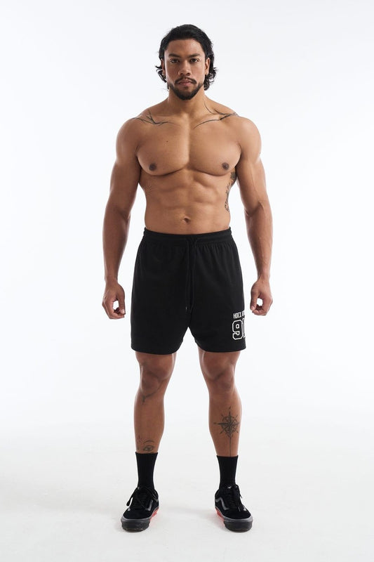 HDEX Celana Korea Olahraga 916 Solid Mesh Shorts Black Pria Fitness