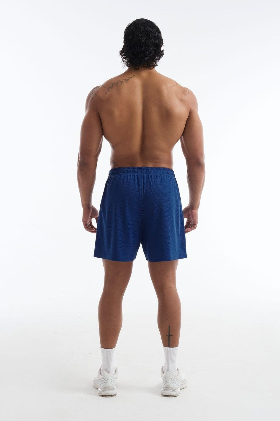 HDEX Celana Korea Olahraga 916 Solid Mesh Shorts Blue Pria Fitness