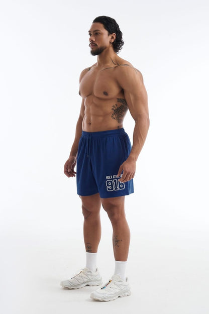 HDEX Celana Korea Olahraga 916 Solid Mesh Shorts Blue Pria Fitness