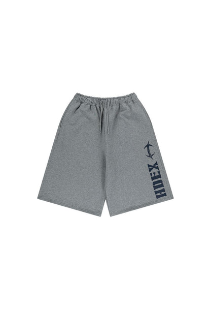 HDEX Celana Korea Olahraga Break Main Logo Bermuda Shorts Melange Gray Pria Fitness