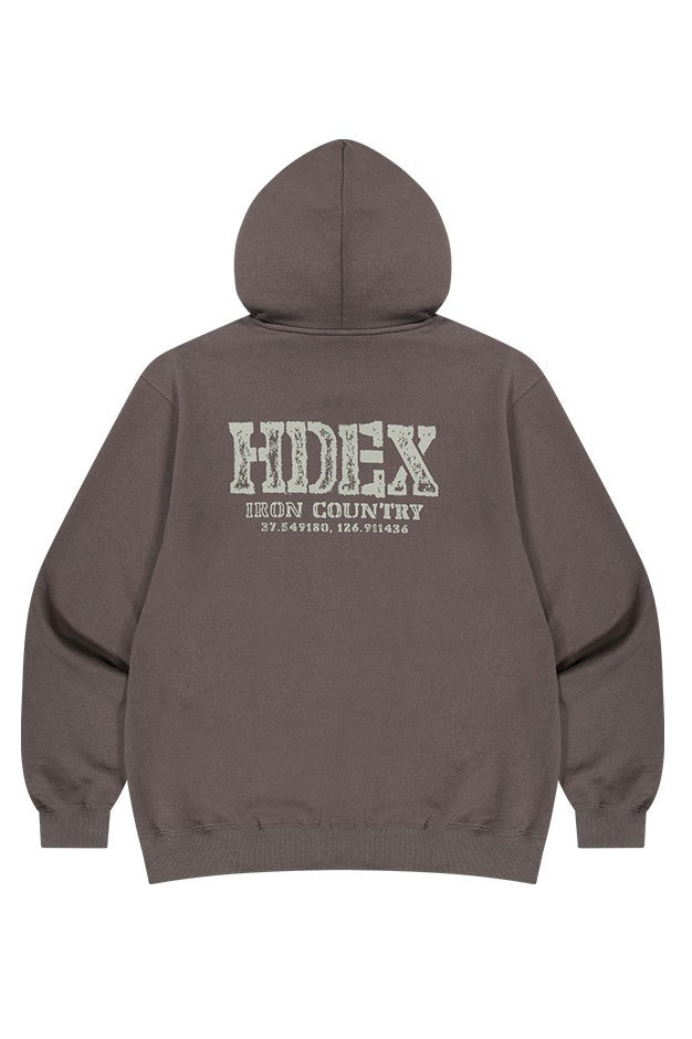 HDEX Baju Korea Olahraga Core Back Logo Hoodie Zip-up Smoky Brown Jaket Pria fitness