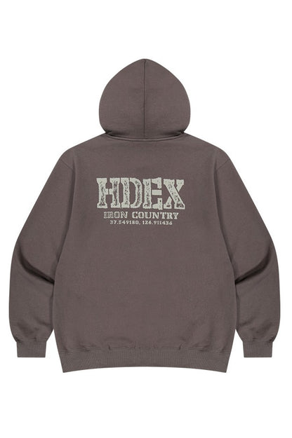 HDEX Baju Korea Olahraga Core Back Logo Hoodie Zip-up Smoky Brown Jaket Pria fitness