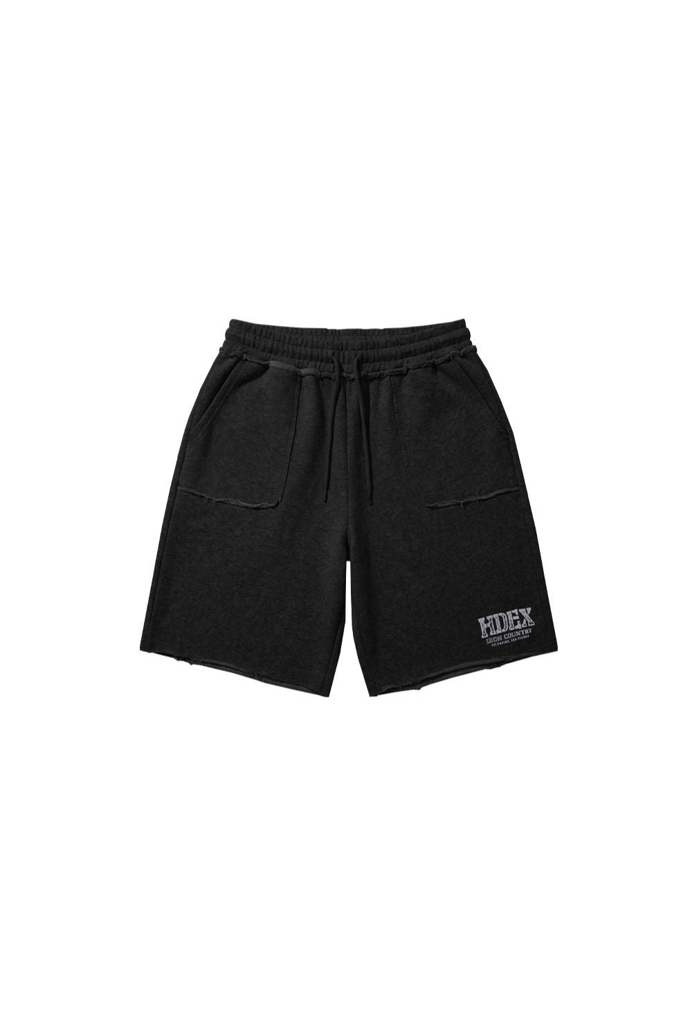 HDEX Celana Korea Olahraga Core Cut-Off Bermuda Sweat Shorts Black Pria Fitness