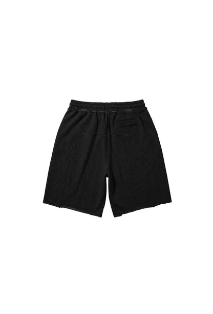 HDEX Celana Korea Olahraga Core Cut-Off Bermuda Sweat Shorts Black Pria Fitness