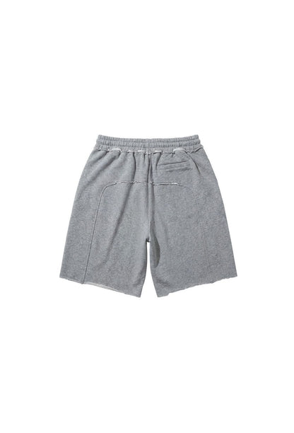 HDEX Celana Korea Olahraga Core Cut-Off Bermuda Sweat Shorts Melange Gray Pria Fitness