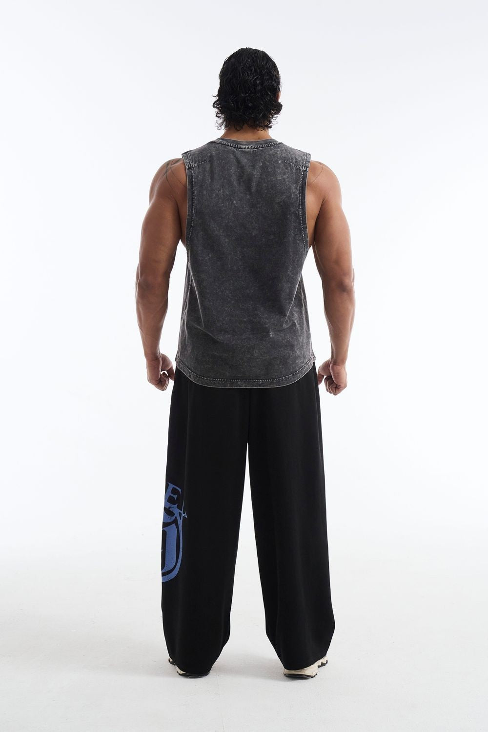 HDEX Baju Korea Olahraga Core Combi Faded Washing Sleeveless Charcoal Pria Fitness