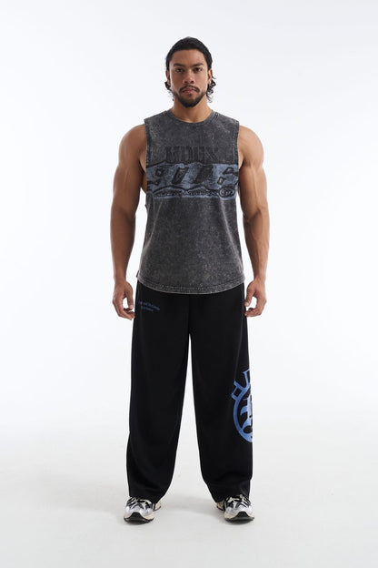 HDEX Baju Korea Olahraga Core Combi Faded Washing Sleeveless Charcoal Pria Fitness