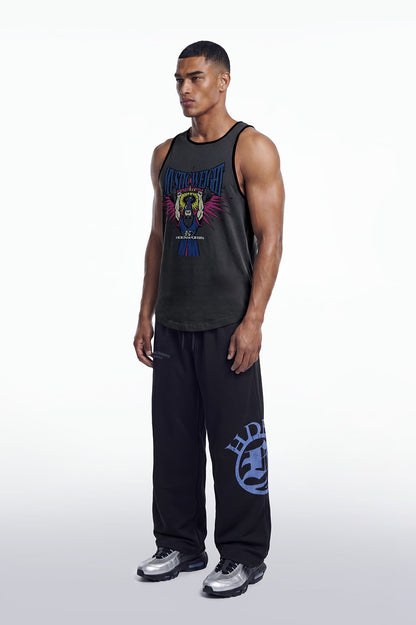 HDEX Baju Korea Olahraga Wizard Sleeveless Charcoal Pria Fitness