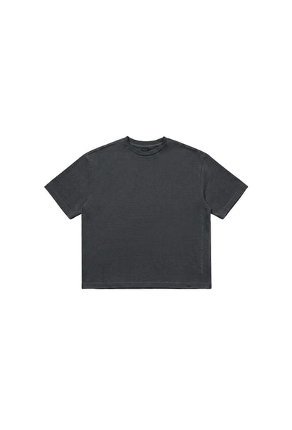 HDEX Baju Korea Olahraga Essential Pigment Short-Cut Sleeve Charcoal Pria Fitness