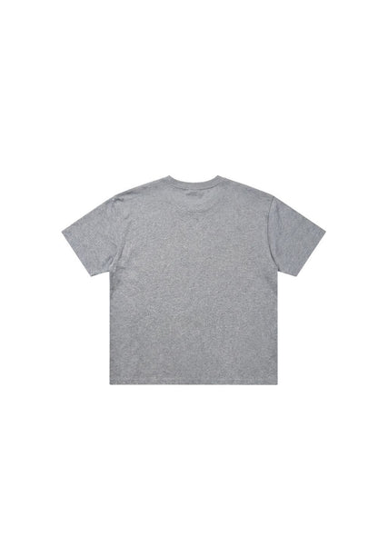 HDEX Baju Korea Olahraga Core Small Logo Giant Fit Short Sleeve Melange Gray Pria Fitness