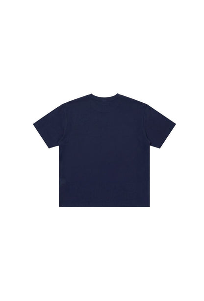 HDEX Baju Korea Olahraga Core Small Logo Giant Fit Short Sleeve Navy Pria Fitness
