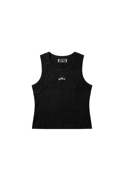 HDEX Baju Korea Olahraga Essential Cut Line Body Fit Tank Black Pria Fitness