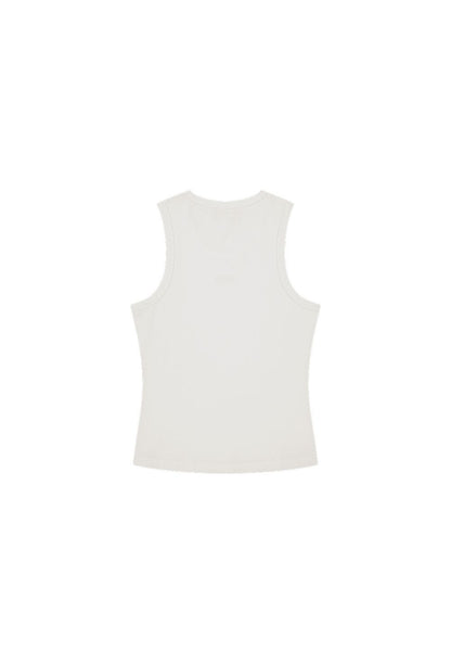 HDEX Baju Korea Olahraga Essential Ribbed Body Fit Tank White Pria Fitness