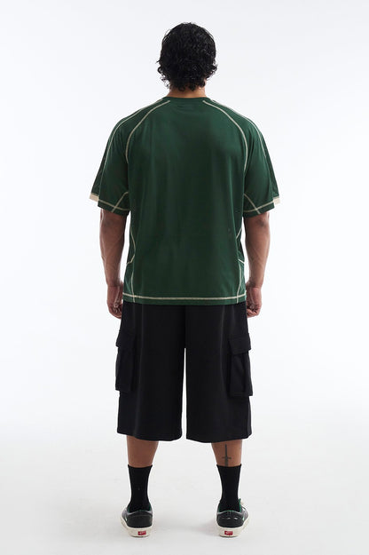 HDEX Baju Korea Olahraga 916 Giant Fit Mesh Short Sleeve Green Pria Fitness