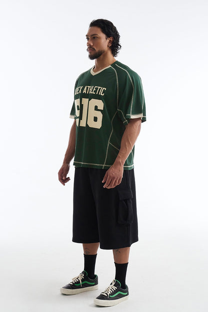 HDEX Baju Korea Olahraga 916 Giant Fit Mesh Short Sleeve Green Pria Fitness