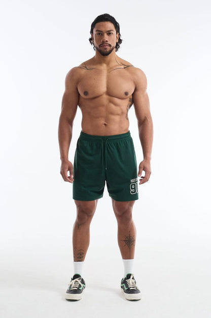 HDEX Celana Korea Olahraga 916 Solid Mesh Shorts Green Pria Fitness