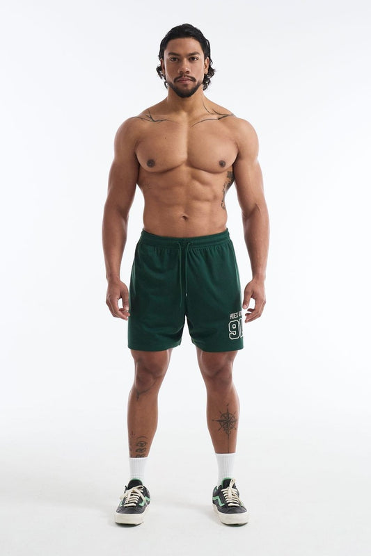 HDEX Celana Korea Olahraga 916 Solid Mesh Shorts Green Pria Fitness