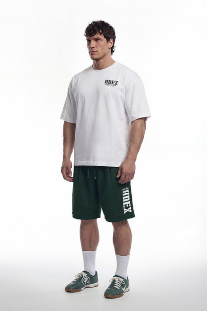 HDEX Celana Korea Olahraga Classic Pintuck Mesh Shorts Green Pria Fitness
