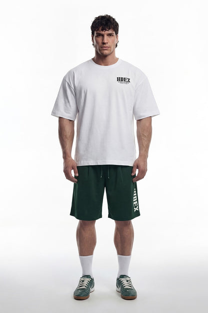 HDEX Celana Korea Olahraga Classic Pintuck Mesh Shorts Green Pria Fitness