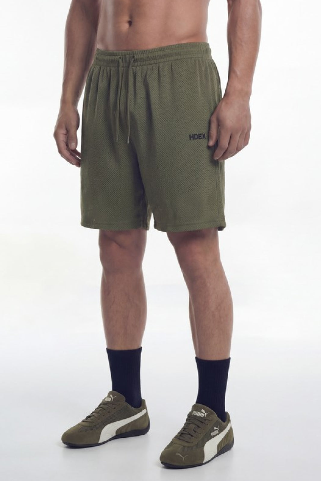 HDEX EZ Celana Korea Olahraga Dry Mesh Shorts Khaki Pria Fitness