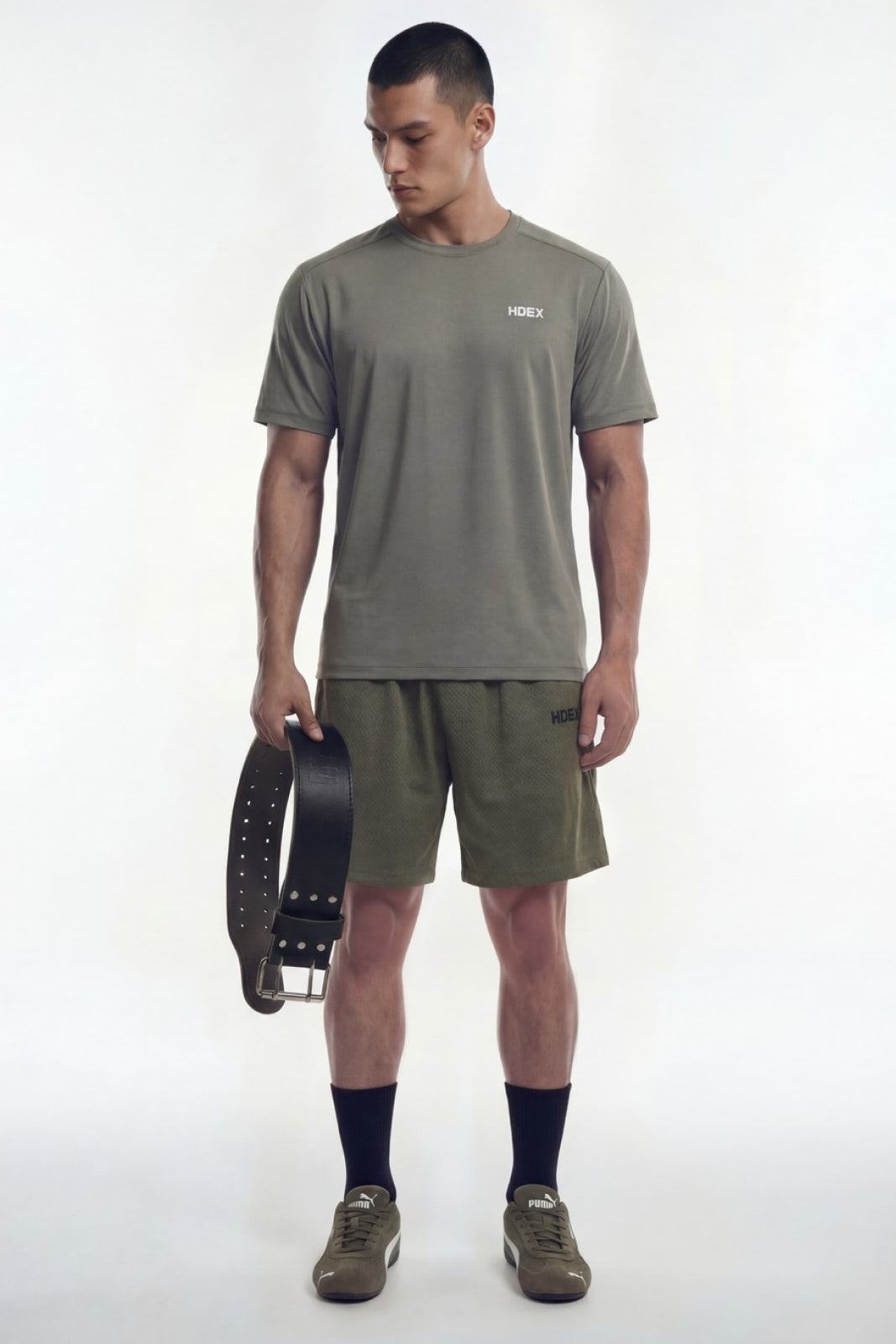 HDEX EZ Celana Korea Olahraga Dry Mesh Shorts Khaki Pria Fitness