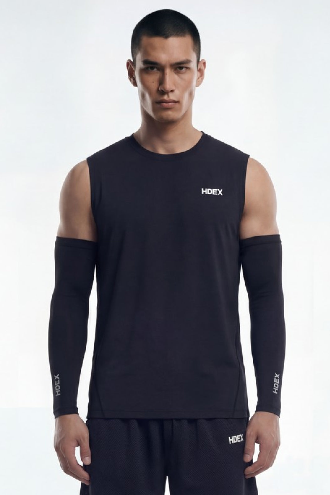 HDEX Baju Korea Olahraga Active Matches Regular Fit Sleeveless Black Pria Fitness