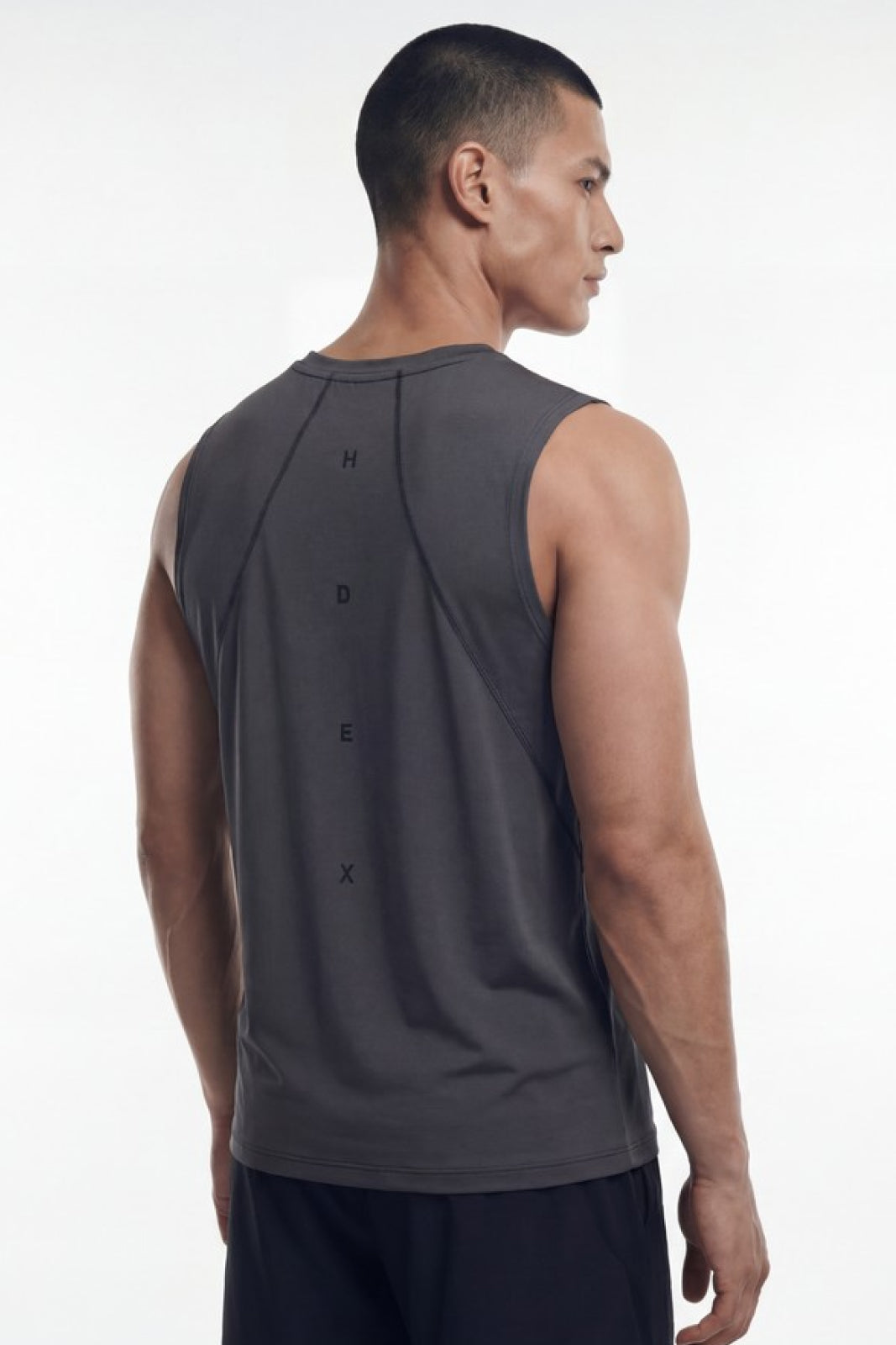 HDEX Baju Korea Olahraga Active Matches Regular Fit Sleeveless Charcoal Pria Fitness
