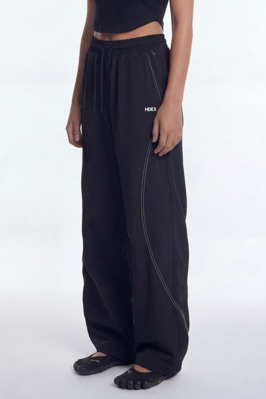 HDEX Celana Korea Olahraga Stitch Curved Nylon Span Pants W Black Wanita Fitness
