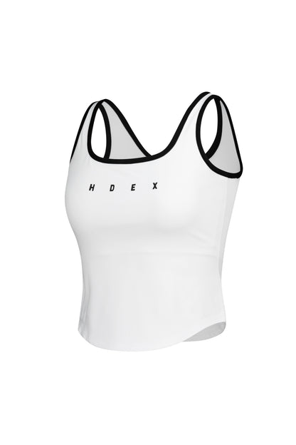 HDEX Sophie Square-Neck Crop Bra Top White