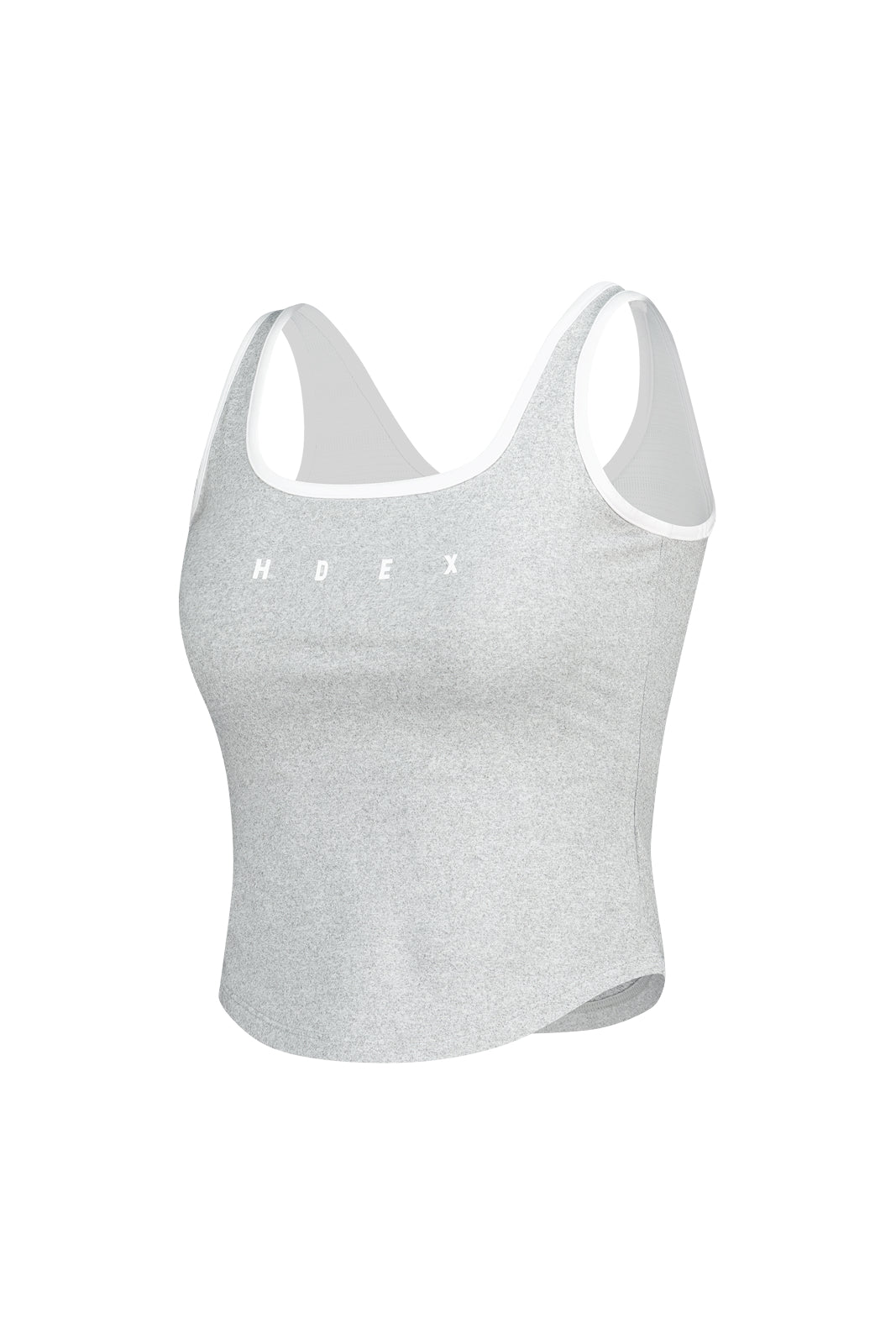 HDEX Sophie Square-Neck Crop Bra Top Melange Gray