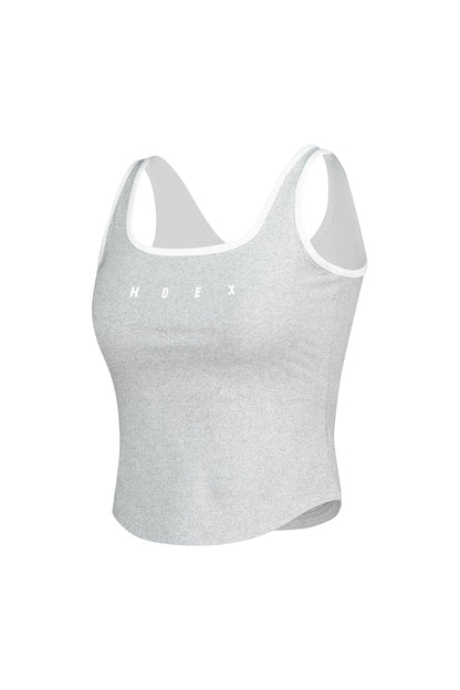 HDEX Sophie Square-Neck Crop Bra Top Melange Gray