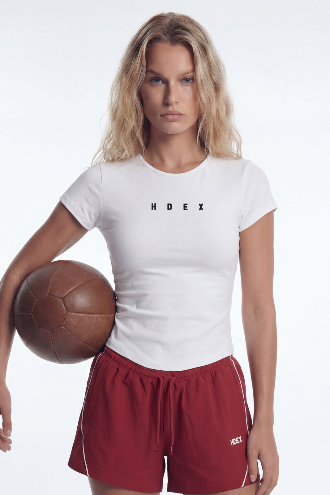 HDEX Baju Korea Olahraga Active Maund Slim Fit Short Sleeve White Wanita Fitness