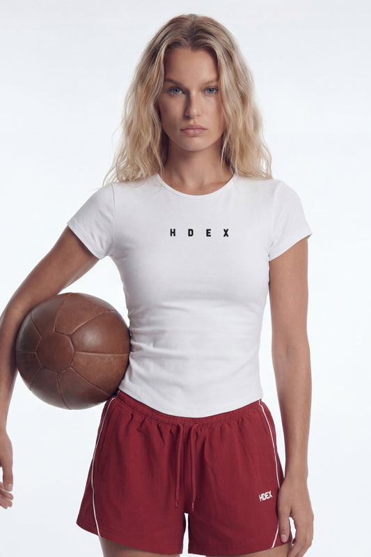 HDEX Baju Korea Olahraga Active Maund Slim Fit Short Sleeve White Wanita Fitness