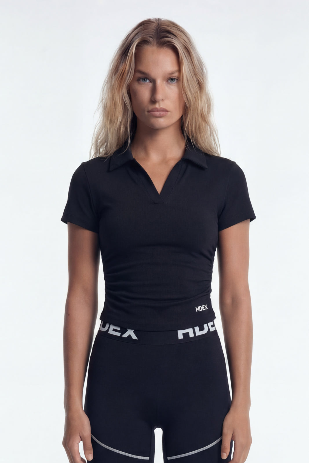 HDEX Baju Korea Olahraga EZ Sculp Pique Short Sleeve W Black