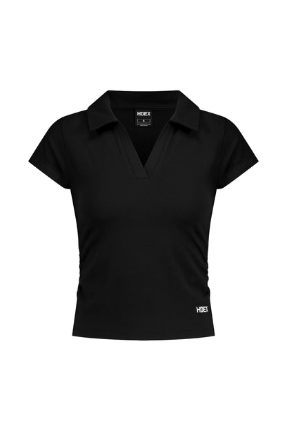 HDEX Baju Korea Olahraga EZ Sculp Pique Short Sleeve W Black