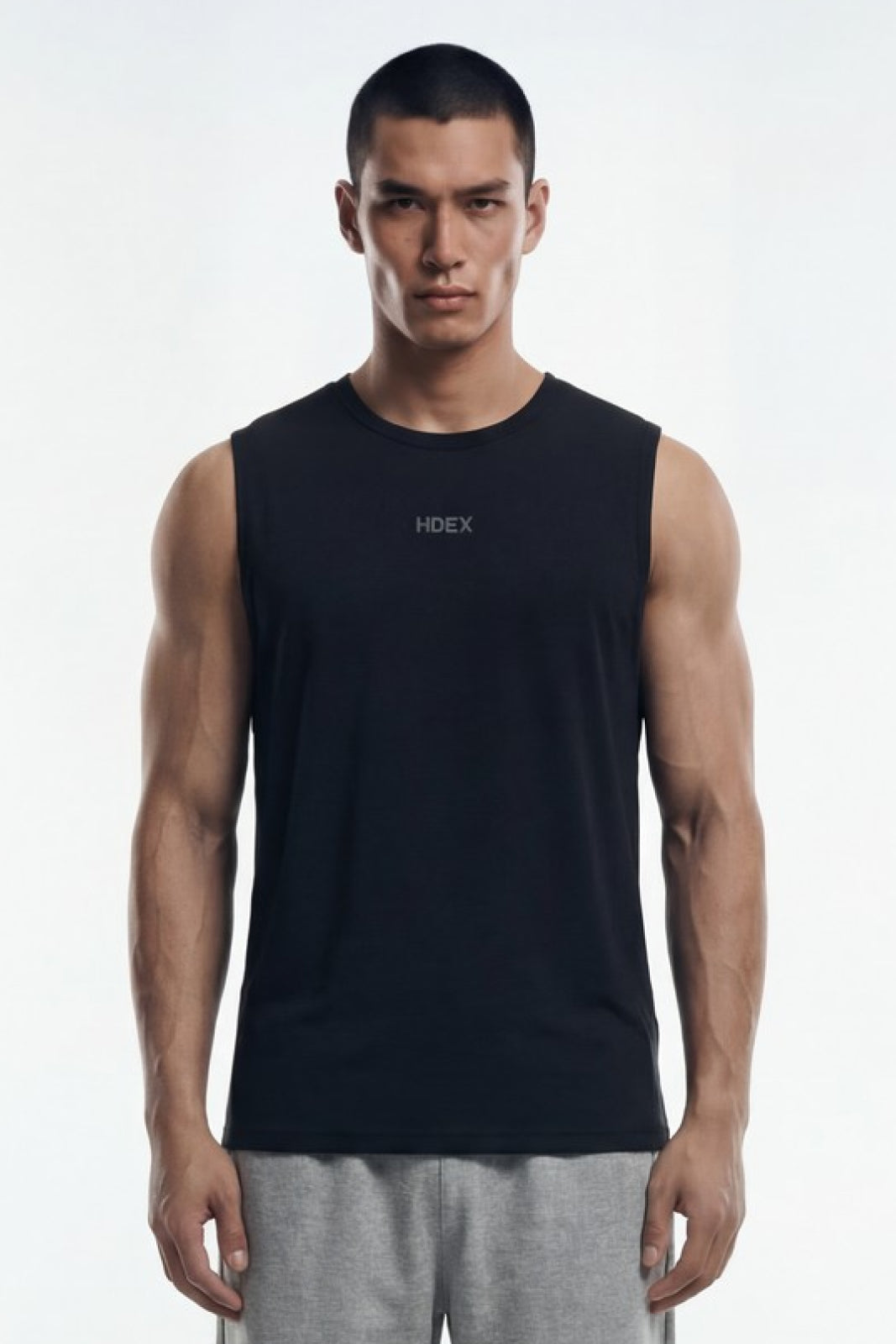 HDEX Baju Korea Olahraga Air Dry Short Sleeveless Black Pria Fitness