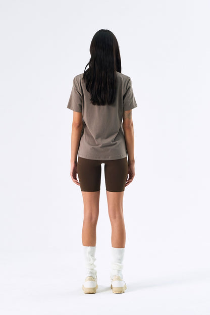 HDEX Baju Korea Olahraga Womens Mond Standard Fit Short Sleeve Taupe Wanita Fitness