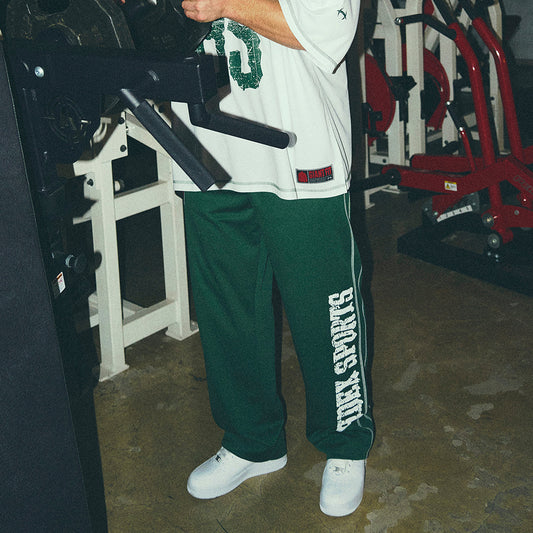 [GYM CLUB LEGACY PRE-ORDER] HDEX Celana Korea Olahraga Giant Fit 85 Mesh Wide Pants Green Pria Fitness