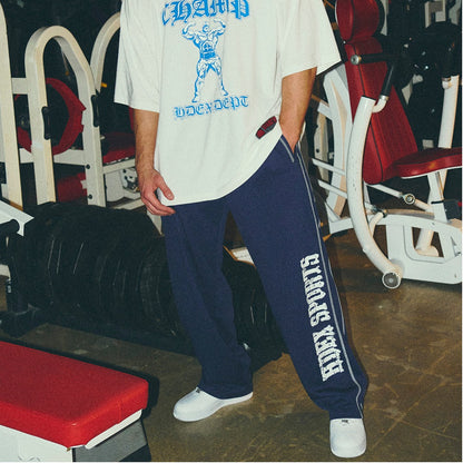 [GYM CLUB LEGACY PRE-ORDER] HDEX Celana Korea Olahraga Giant Fit 85 Mesh Wide Pants Navy Pria Fitness
