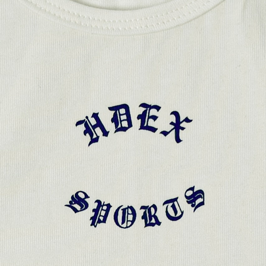 [GYM CLUB LEGACY PRE-ORDER] HDEX Baju Korea Olahraga Old English Back Logo Stringer White Pria Fitness