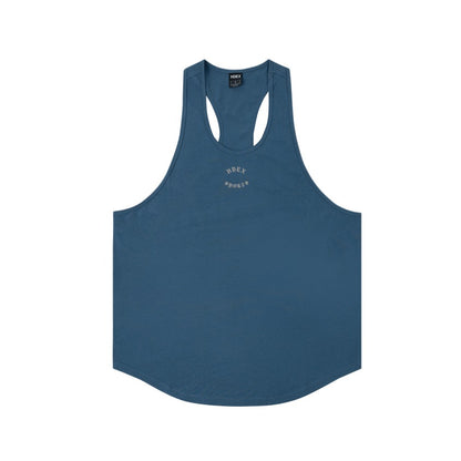 [GYM CLUB LEGACY PRE-ORDER] HDEX Baju Korea Olahraga Old English Back Logo Stringer Deep Blue Pria Fitness